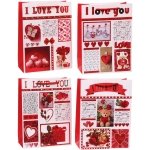 Пакет подарочный «I LOVE YOU!» 18*24*8,5 см, микс