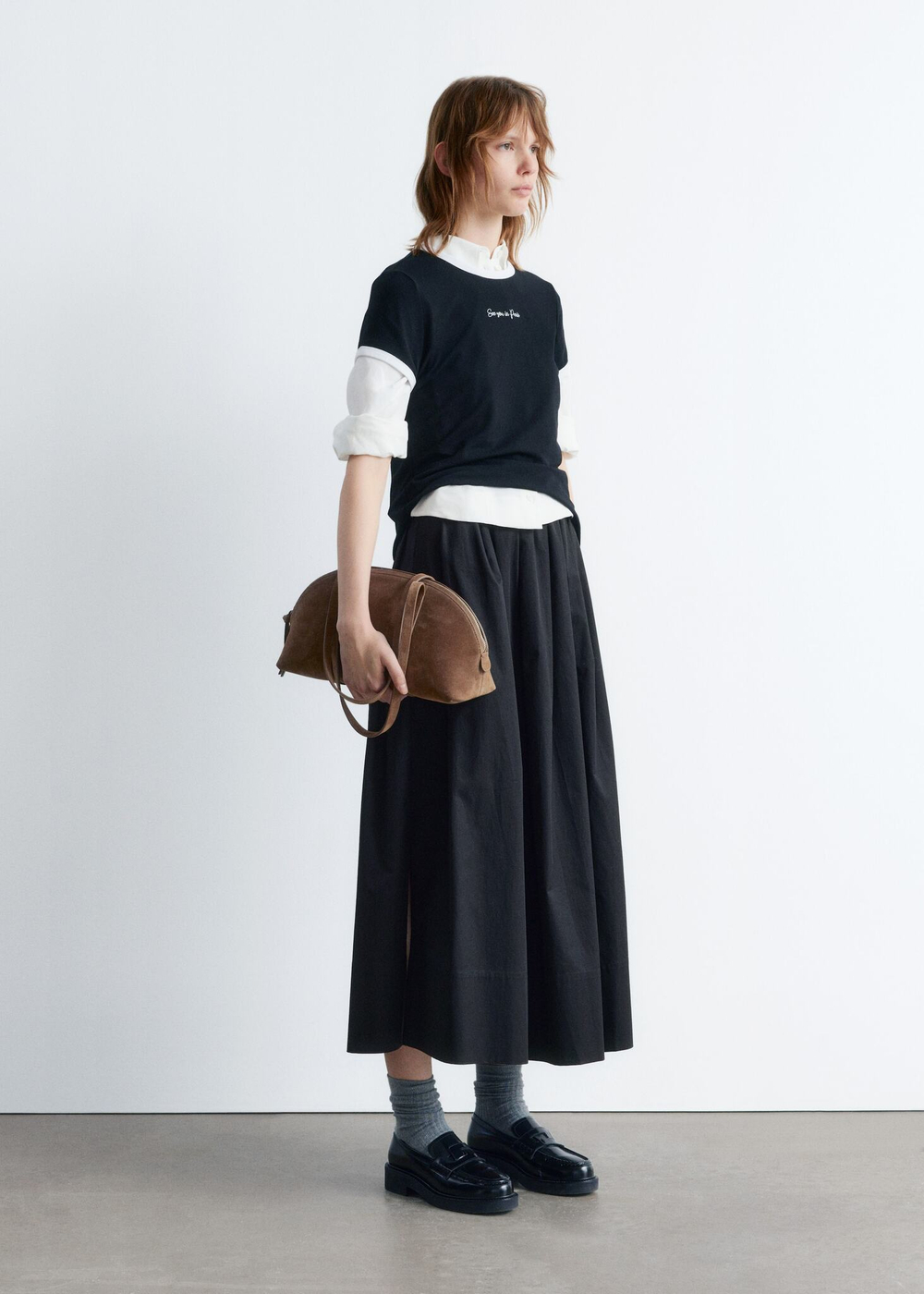 H&M Футболка с вышивкой, черный