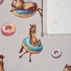 НАБОР ПОЛОТЕНЕЦ ИЗ 2ШТ "ЛОШАДЬ В ПОНЧИКАХ",СЕРЫЙ,40Х60СМ ТВИЛ,100% ХЛОПОК