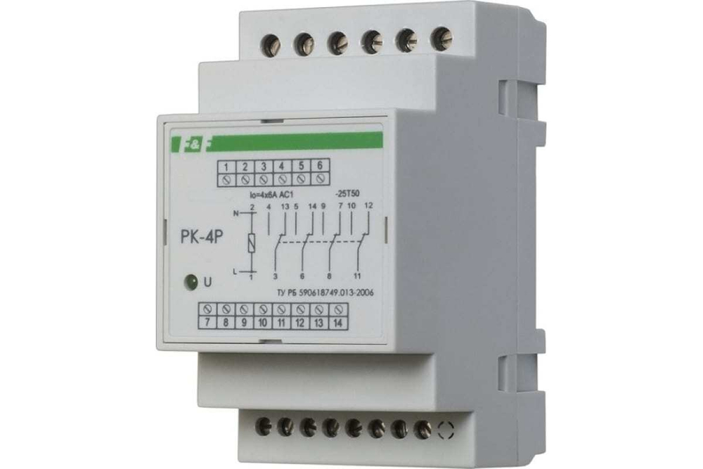 Реле промежуточное (электромагнитное) PK-4P-220 220В 50Гц 4х8А 4 перекл.