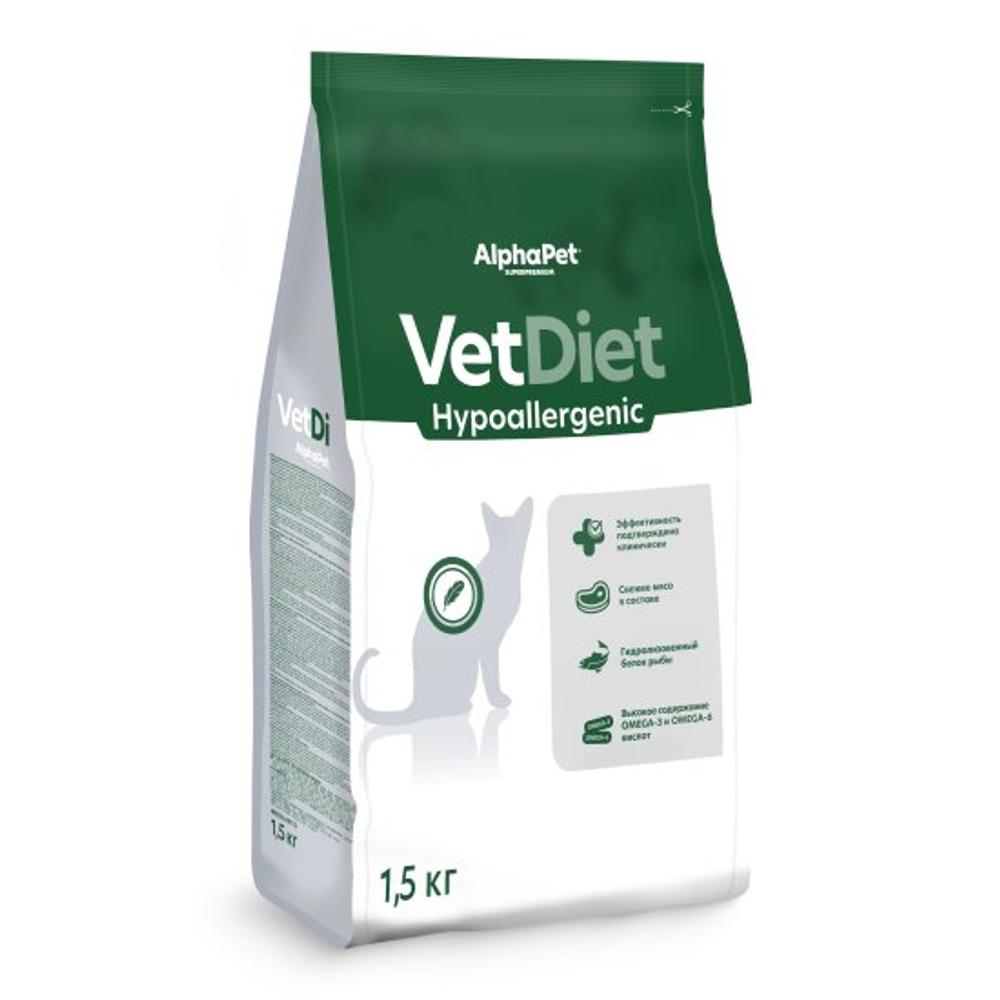 ALPHA PET Vet diet Hypo Сухой корм для кошек при пищевой аллергии 0,4 кг