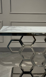 Стол-консоль Ist Casa Фьюжн, 120х40х78 см, белый бентли, серебро