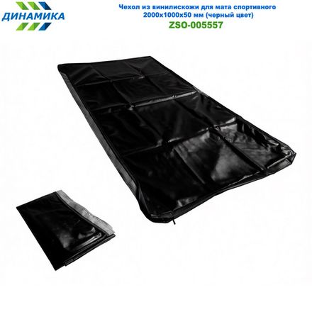 Чехол из винилискожи для мата спортивного 2000х1000х50 мм (черный цвет)