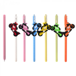 Ручка гелевая Alingar, "Мото", 0,7 мм, черная, с брелком, иголь. наконечник, круглый, цветной, пластиковый корпус, карт. уп.