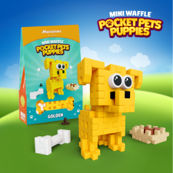 Marioinex - Конструктор Mini Waffle POCKET PETS PUPPIES Золотистый ретривер 52 элемента 907887