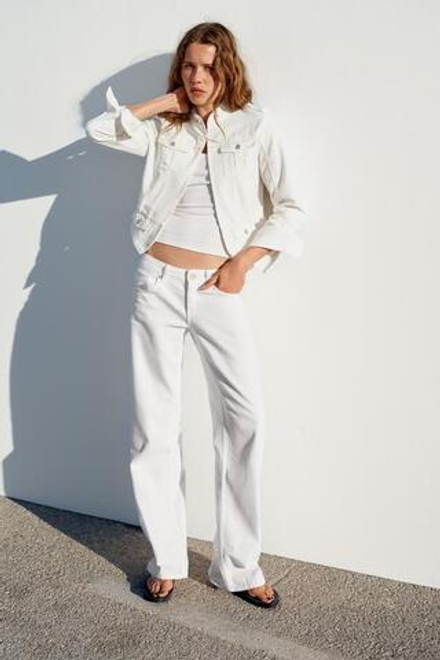 ZARA КУРТКА С МНОЖЕСТВОМ КАРМАНОВ, ЖЕЛТОВАТО-БЕЛЫЙ