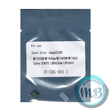 Чип JT для картриджа Canon 055С, LBP663/664, MF742/744/746 (2.1K, OEM Size) cyan