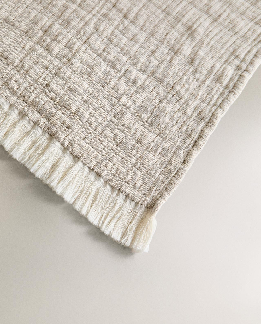 Zara Home - Хлопковый плед , бежевый, 140x190 см