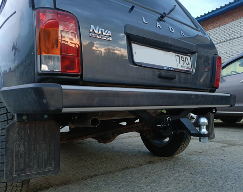 Фаркоп Бизон на Lada Niva Legend 2021- без подрезки бампера, FA 0460-E (паспорт и сертификат в комплекте)(без электрики)