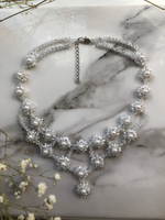 Колье "Подснежники" из бисера ручной работы