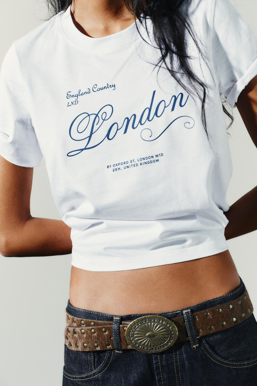 ZARA ФУТБОЛКА С НАДПИСЬЮ, БЕЛЫЙ