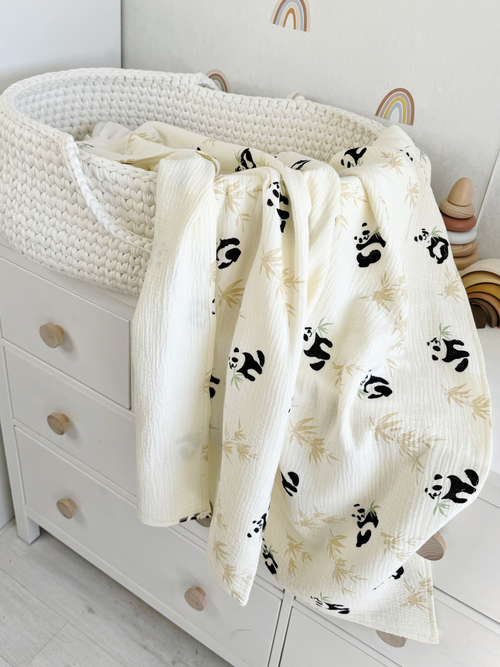 Муслиновый плед Панды