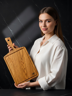 Разделочная доска 38х20 см с ручкой