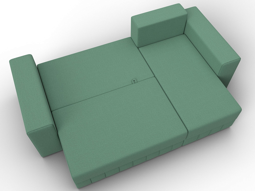 Диван угловой Лига-076 угол универсальный РОГОЖКА Амур 11 зеленый
