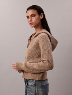 Кардиган Calvin Klein Sweater Rib Zip Hoodie Amphora Melange