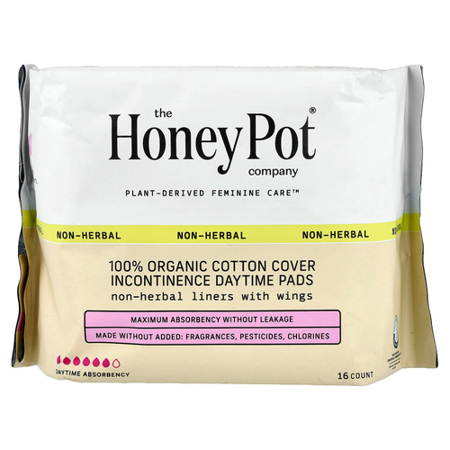The Honey Pot Company, Дневные прокладки для защиты от недержания, 100% органический хлопок, 16 шт.