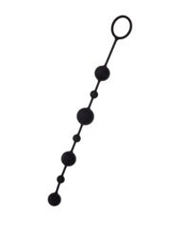 Черная анальная цепочка A-toys с шариками - 35,9 см.