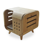 Домик лежанка для кошек и собак мелких пород Вальди 36х33 из массива сосны с подушкой, прочный лежак для кошек и собак на ножках