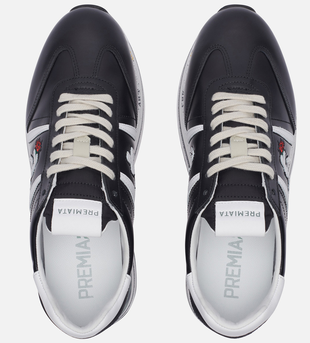 Premiata Beth 5351 кожаные черные с белым