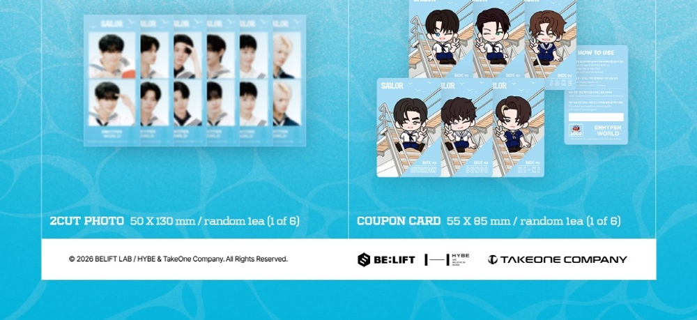 (ПРЕДЗАКАЗ) товары ENHYPEN - WORLD COUPON CARD COLLECTION SAILOR BASIC Version