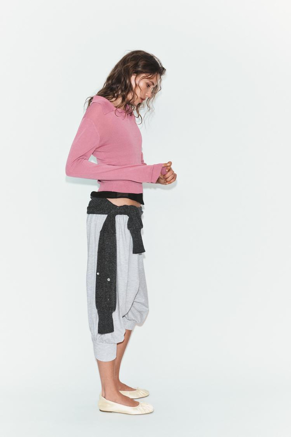 ZARA ОДНОТОННОЕ ПОЛО, ЦВЕТ РОЗОВОГО ДЕРЕВА