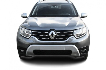 Защита переднего бампера Renault Duster (2020-2023) d57 волна черная