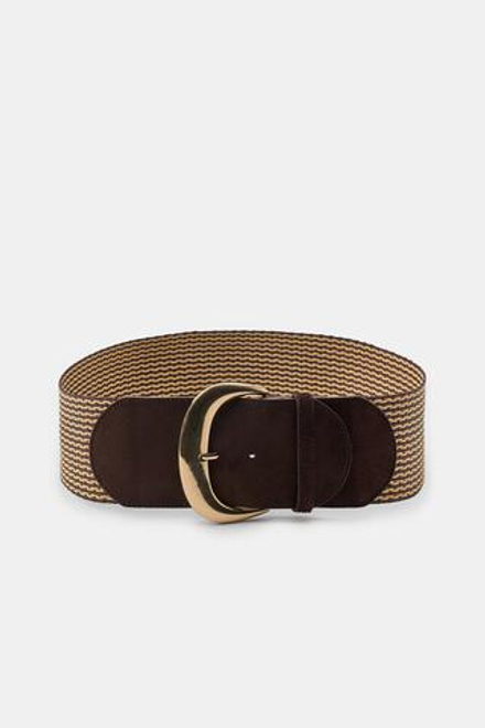 ZARA РЕМЕНЬ ИЗ РАФИИ И СПИЛКА, КОРИЧНЕВЫЙ