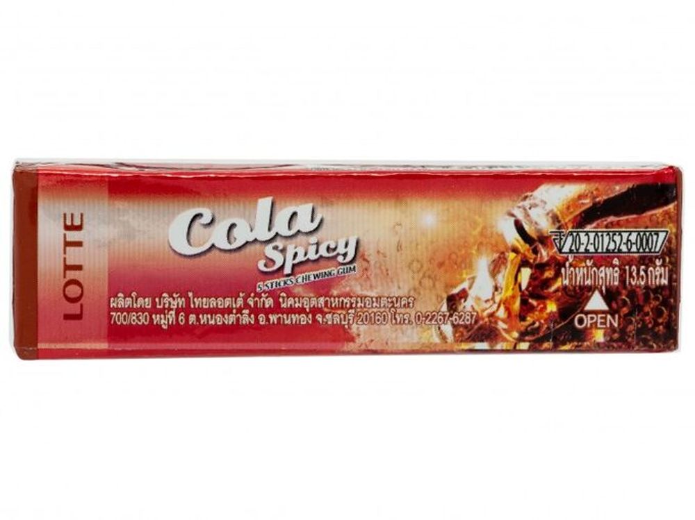 Резинка жевательная Cola Spicy &quot;Пряная кола&quot; 13,5г., Thai Lotte