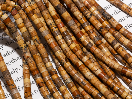 Нить бусин из песочной яшмы 3,3мм ("таблетка")