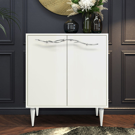 Комод Арт Колор Классик Сильвер с 2 полками Белый опал