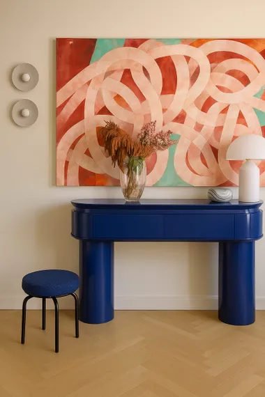 Консоль Salem 160х40 см, синий глянец