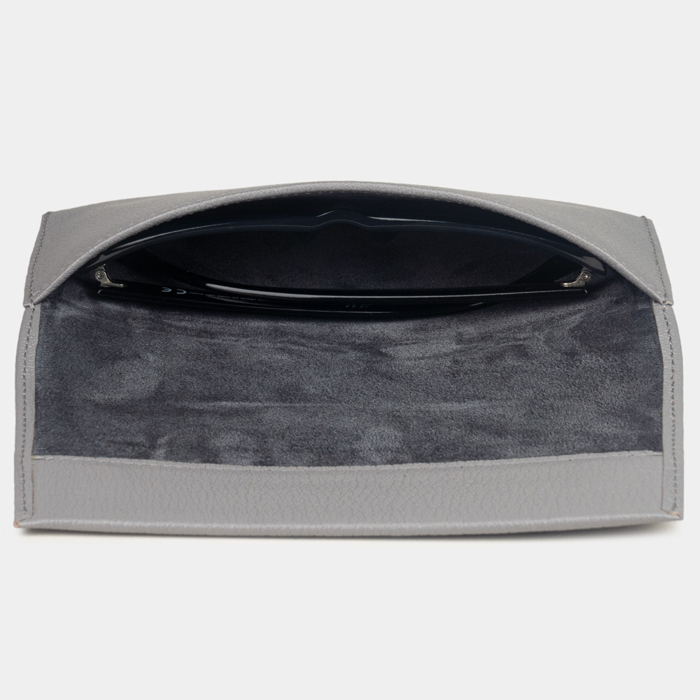 Футляр для очков Lentille из кожи козы, серого цвета