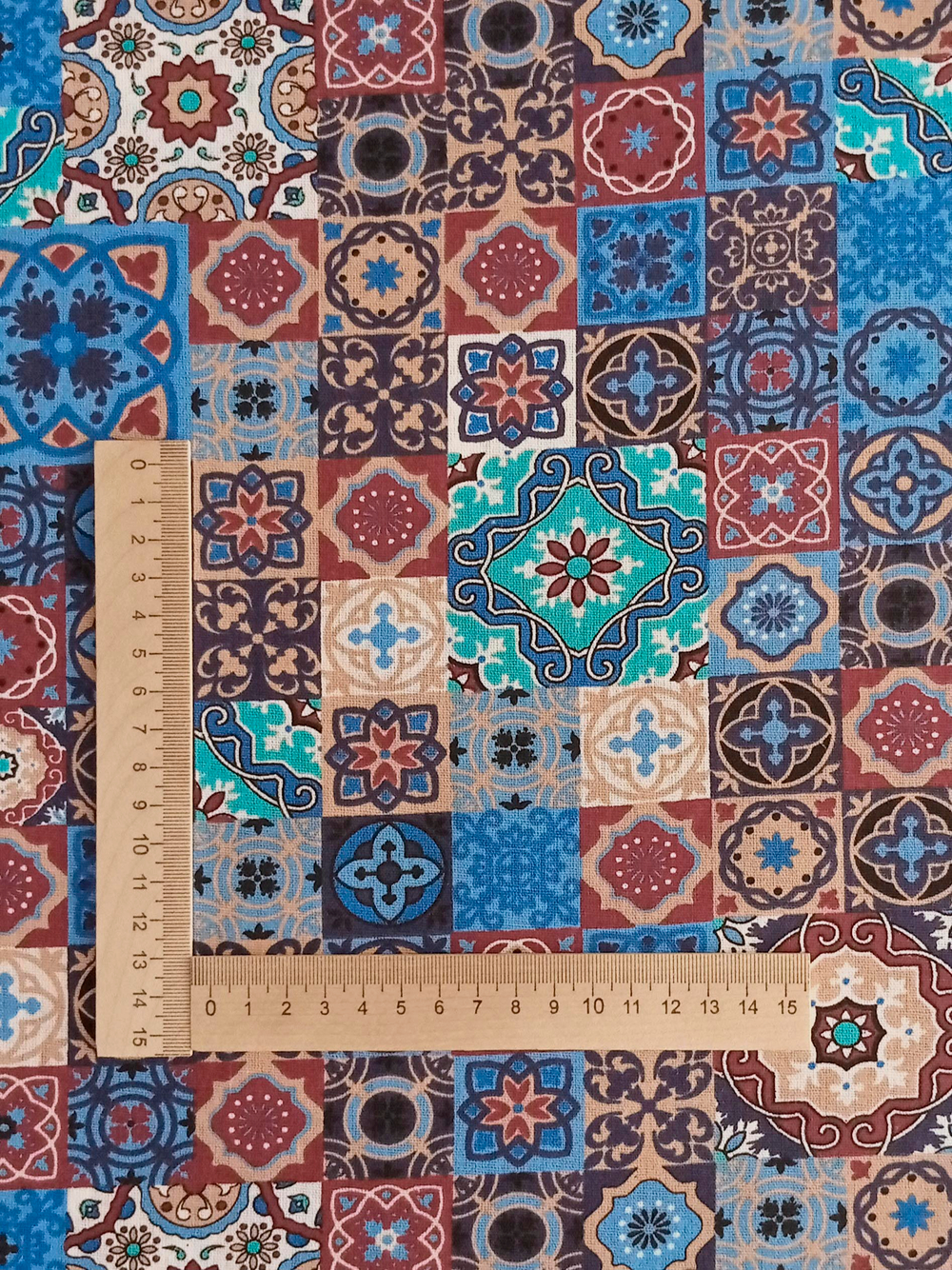 Ткань бязь плательная, рис. "Пэчворк", ширина 150 см, арт. 124