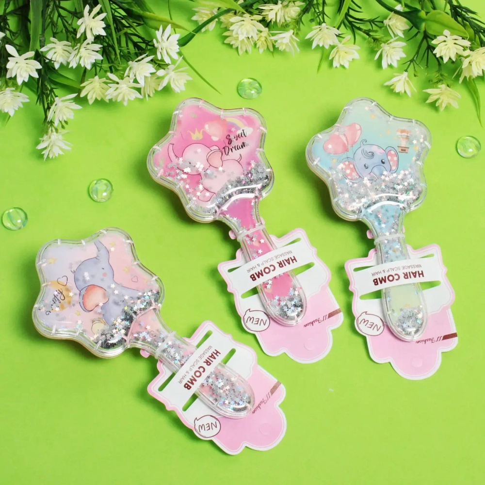 Расческа массажная «Baby House Mila», микс 4 вида Слоники, 17*8,5см