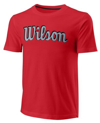 Мужская теннисная футболка Wilson Script Eco Cotton Tee Slimfit M - wilson red