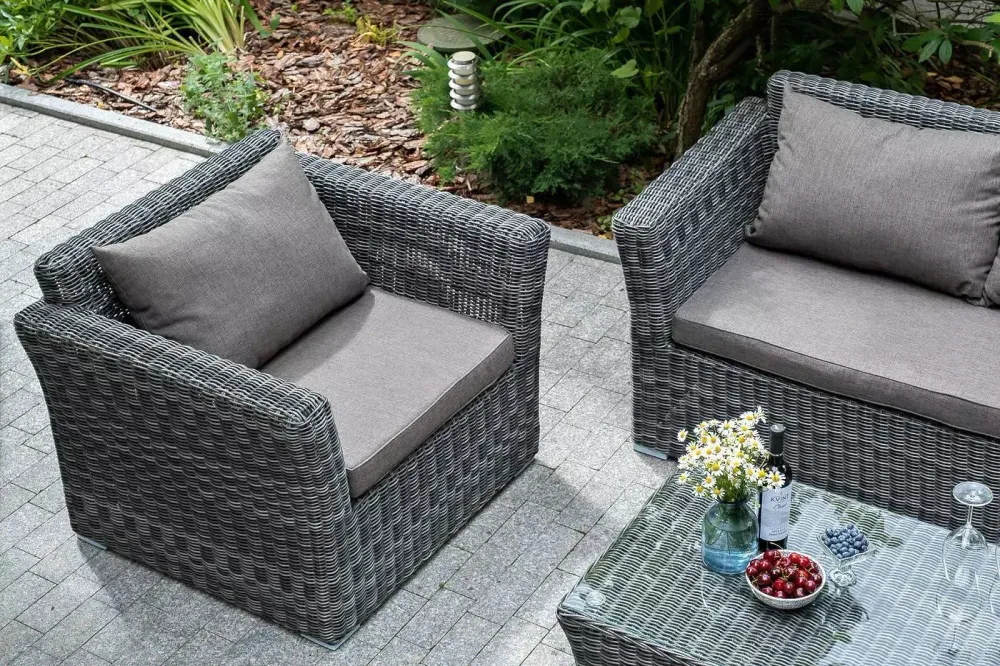 "Капучино Cингл" лаунж-зона из искусственного ротанга, цвет графит