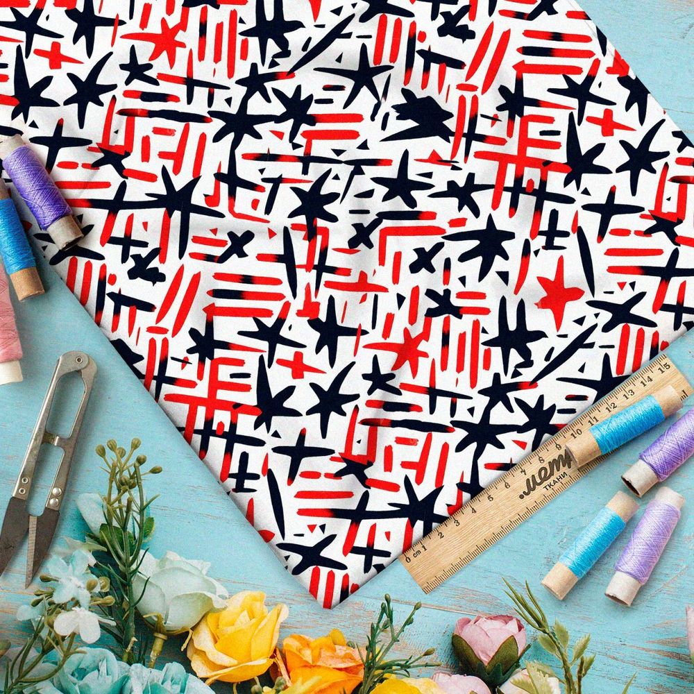 Ткань премиум габардин вибрирующие созвездия