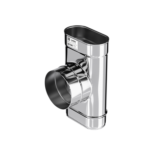 Craft Oval тройник 90° 100х200 (316/0,8) Ф130