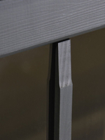 Шкаф-витрина двухдверная Бритта из сосны, с 4 ящиками, 113х32х128 см, серый/антик