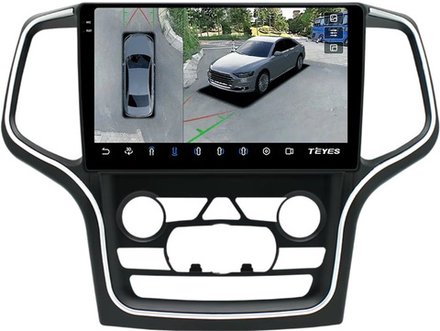 Магнитола для Jeep Grand Cherokee WK2 2013-2021 (взамен 8.4" экрана) - Teyes CC3-2K-360 на Android 10, 2K QLED, 6Гб+128Гб, CarPlay, 4G SIM-слот, 4 камеры в комплекте