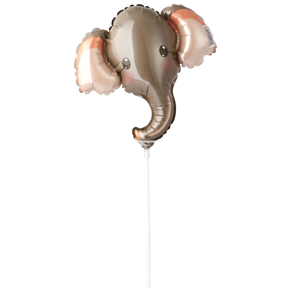 Шар Фольгированный Голова Слона серая (Серый)