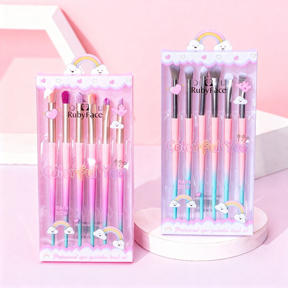 Набор кистей для макияжа, 6 шт "RubyFace" градиент