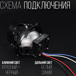 Би Лед линзы автомобильные в фары Светодиодные Statlight Junior A2 Bi LED линзы 3.0 дюйма, комплект 2 шт.