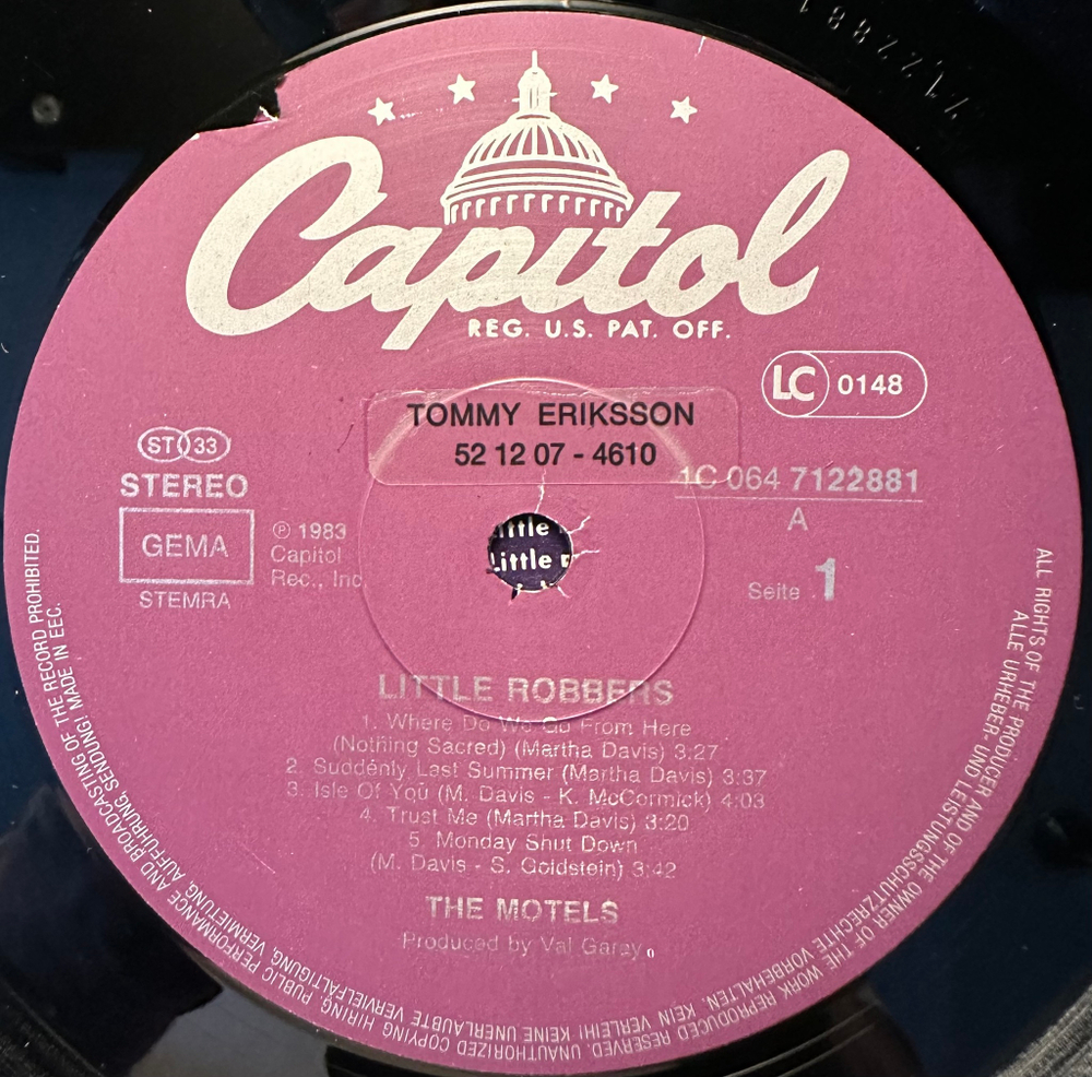 The Motels - Little Robbers (Европа 1983г.)