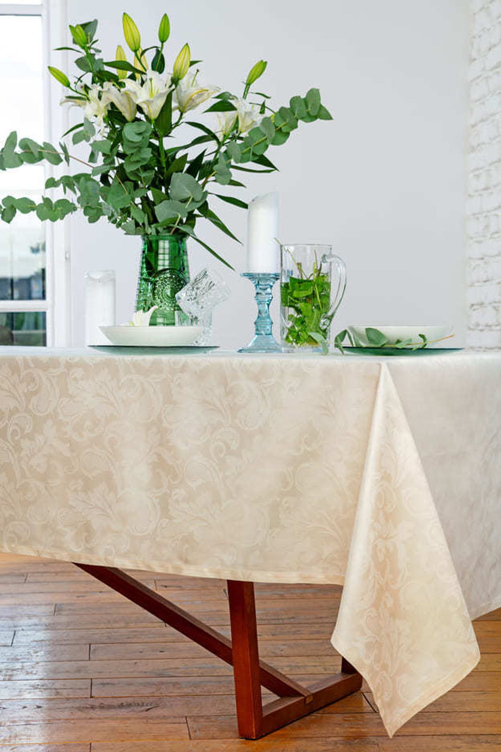 Скатерть 180x270 и 12 салфеток EmilioGatti Florida Avorio
