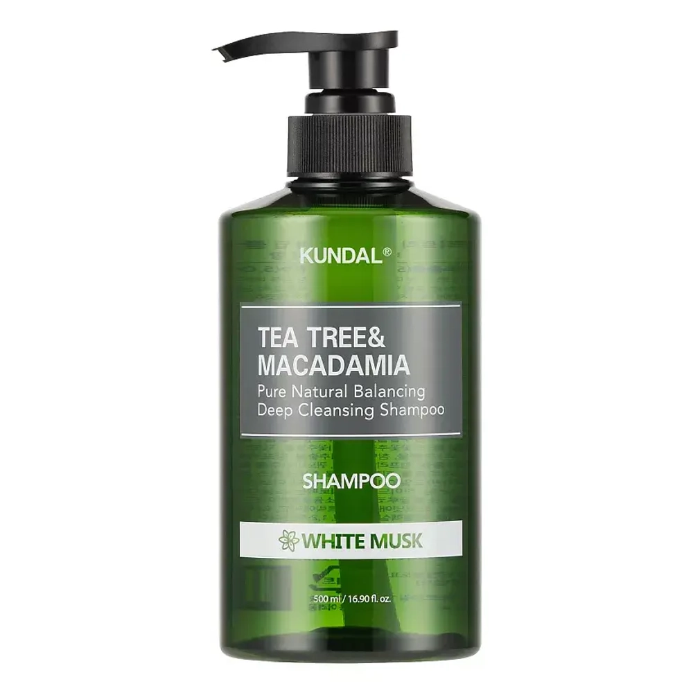 Шампунь Белый мускус Kundal Tea Tree & Macadamia Shampoo White Musk, 500 мл