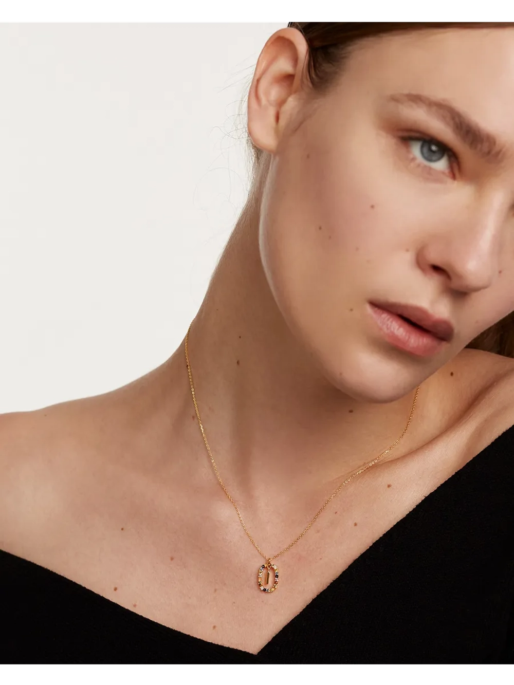 Колье Буква I серебро 925 пробы покрытое золотом