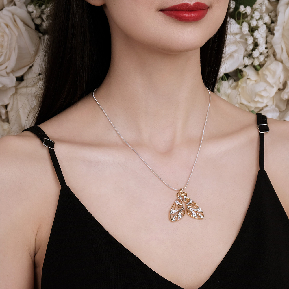 "Цицикар"  подвеска в золотом покрытии из коллекции "Парк Бабочек" от Jenavi с замком карабин