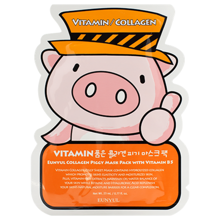Eunyul Маска тканевая для лица с витамином B5 - collagen piggy mask pack with vitamin b5, 23мл, шт