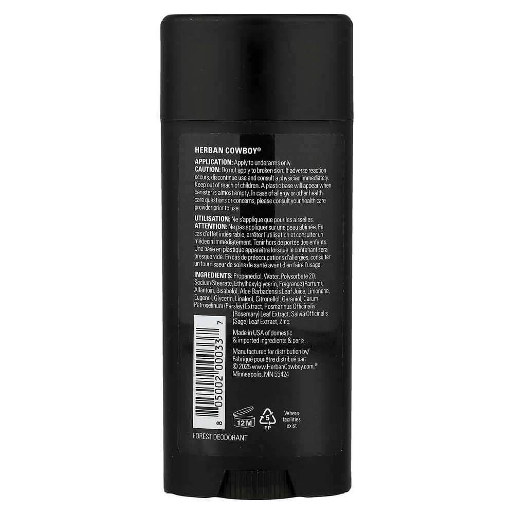 Herban Cowboy, Дезодорант, лесной, 80 г (2,8 унции)